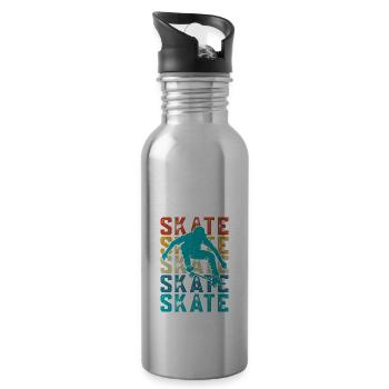 Skater Skateboard - Gourde avec paille intégrée - argent clair - Droite