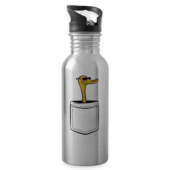 My duck in my pocket - breast pocket - Water bottle with straw - silver - Right