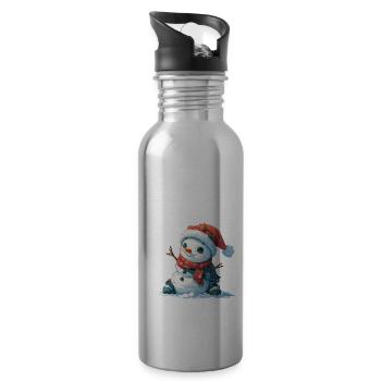 Bonhomme de neige pour les enfants - Gourde avec paille intégrée - argent clair - Droite