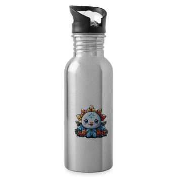 Schneeflocke für Kinder - Trinkflasche mit integriertem Trinkhalm - Lightsilver - Rechts