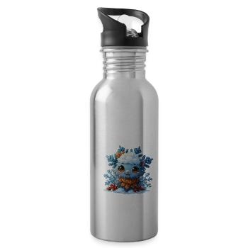 Schneeflocke für Kinder - Trinkflasche mit integriertem Trinkhalm - Lightsilver - Rechts