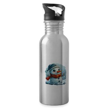 Bonhomme de neige pour les enfants - Gourde avec paille intégrée - argent clair - Droite