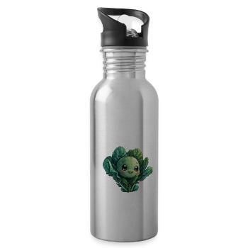 Kohl fröhlicher Comic Stil - Trinkflasche mit integriertem Trinkhalm - Lightsilver - Rechts