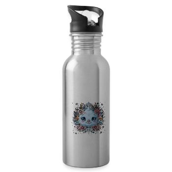 Schneeflocke für Kinder - Trinkflasche mit integriertem Trinkhalm - Lightsilver - Rechts