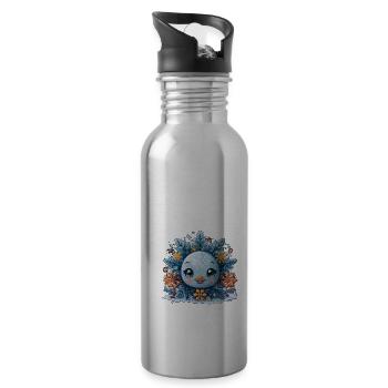 Schneeflocke für Kinder - Trinkflasche mit integriertem Trinkhalm - Lightsilver - Rechts