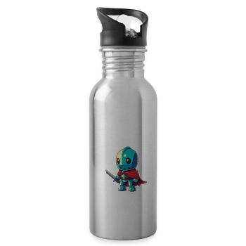 Tapferer Ritter im Comicstil für Kinder - Trinkflasche mit integriertem Trinkhalm - Lightsilver - Rechts
