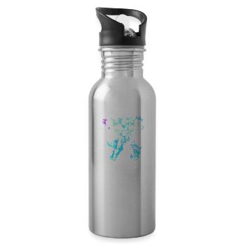Fitness-Mädchen geraucht Fitness-Trainingssport - Trinkflasche mit integriertem Trinkhalm - Lightsilver - Rechts
