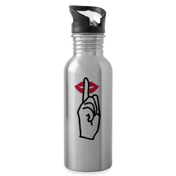 lips psst - Water bottle with straw - silver - Right
