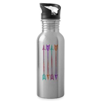 Arrows archery vintage - Water bottle with straw - silver - Right
