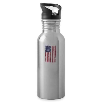 Etats-Unis Drapeau Des Usa States of America Flag Cadeau - Gourde avec paille intégrée - argent clair - Droite