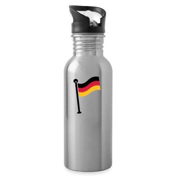 Gehisste Deutschlandfahne / German Flag (3c) - Trinkflasche mit integriertem Trinkhalm - Lightsilver - Rechts