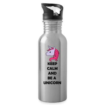be_a_unicorn_02 - Trinkflasche mit integriertem Trinkhalm - Lightsilver - Rechts