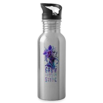 Wechse durch das Rauschen - Trinkflasche mit integriertem Trinkhalm - Lightsilver - Rechts