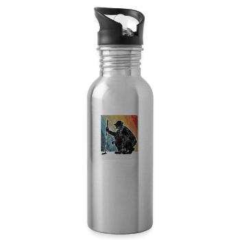 Golfschläger Golfspieler Golfer Golfen Retro Golf - Trinkflasche mit integriertem Trinkhalm - Lightsilver - Rechts