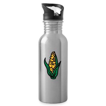 Corn maïs maïs corncob - Gourde avec paille intégrée - argent clair - Droite