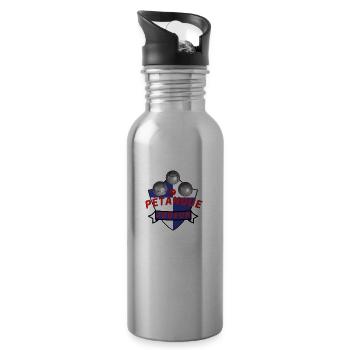 boule petanque joueur - Trinkflasche mit integriertem Trinkhalm - Lightsilver - Rechts