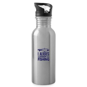 Angler Angelhaken Angelrute Sportfischer - Trinkflasche mit integriertem Trinkhalm - Lightsilver - Rechts