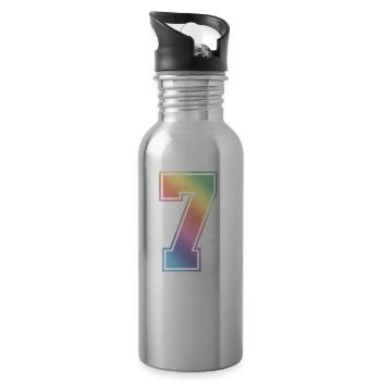 7 Numéro coloré - Gourde avec paille intégrée - argent clair - Droite