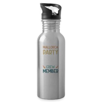 Mallorca Party Crew - Trinkflasche mit integriertem Trinkhalm - Lightsilver - Rechts