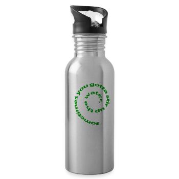 Wassertyp Design inspirierendes Zitat manchmal - Trinkflasche mit integriertem Trinkhalm - Lightsilver - Rechts