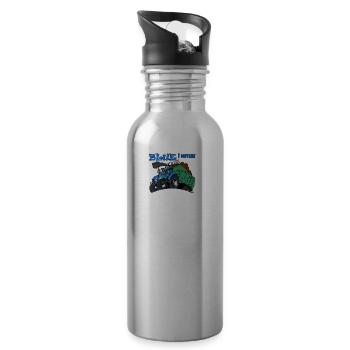 blau i Bewegung - Trinkflasche mit integriertem Trinkhalm - Lightsilver - Rechts