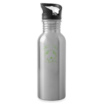 Landwirt Traktor spielen mit Opa - Trinkflasche mit integriertem Trinkhalm - Lightsilver - Rechts