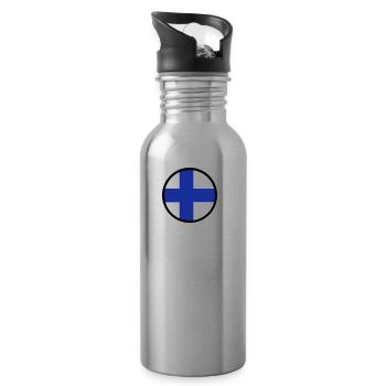 Under The Sign Of Finland - Water bottle with straw - silver - Right
