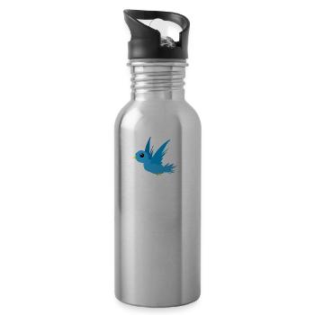 b i r d448 - Trinkflasche mit integriertem Trinkhalm - Lightsilver - Rechts