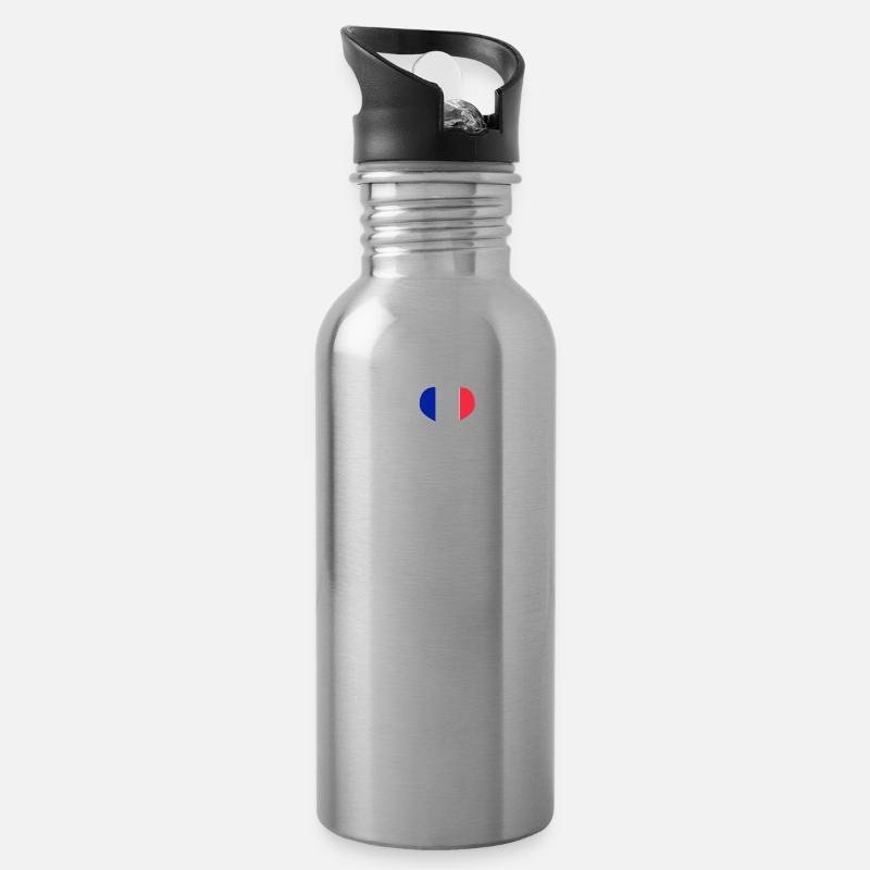 I Love ANTIBES - Water bottle with straw - silver