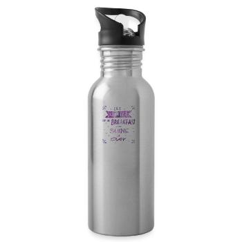 Eat Glitter radiate Unicorn queen - Water bottle with straw - silver - Right