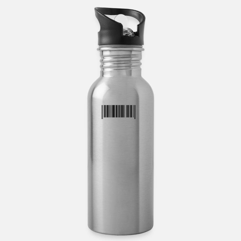 Barcode hergestellt in Frankreich - Trinkflasche mit integriertem Trinkhalm - Lightsilver