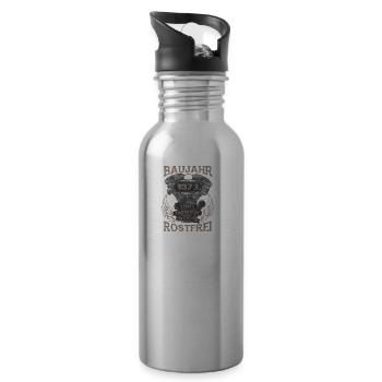 Baujahr und immer noch Rostfrei 1973 - Trinkflasche mit integriertem Trinkhalm - Lightsilver - Rechts