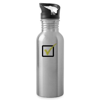 Abgehakt / Haken / Richtig 2c - Trinkflasche mit integriertem Trinkhalm - Lightsilver - Rechts