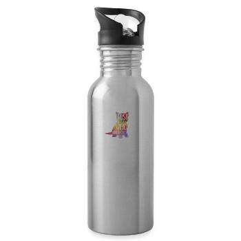 I am a girl who loves cats - Water bottle with straw - silver - Right