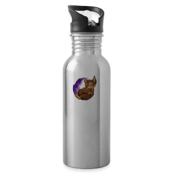 Kelpie Galaxie - Schokolade Feuer - Trinkflasche mit integriertem Trinkhalm - Lightsilver - Rechts