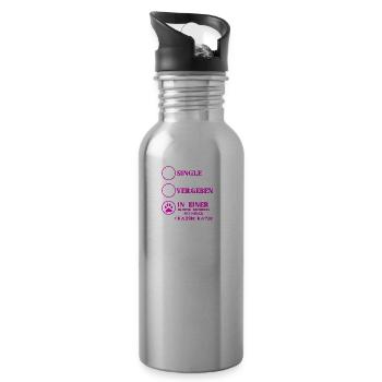 Beziehung Katzen liebe CHAUSIE KATZE - Trinkflasche mit integriertem Trinkhalm - Lightsilver - Rechts