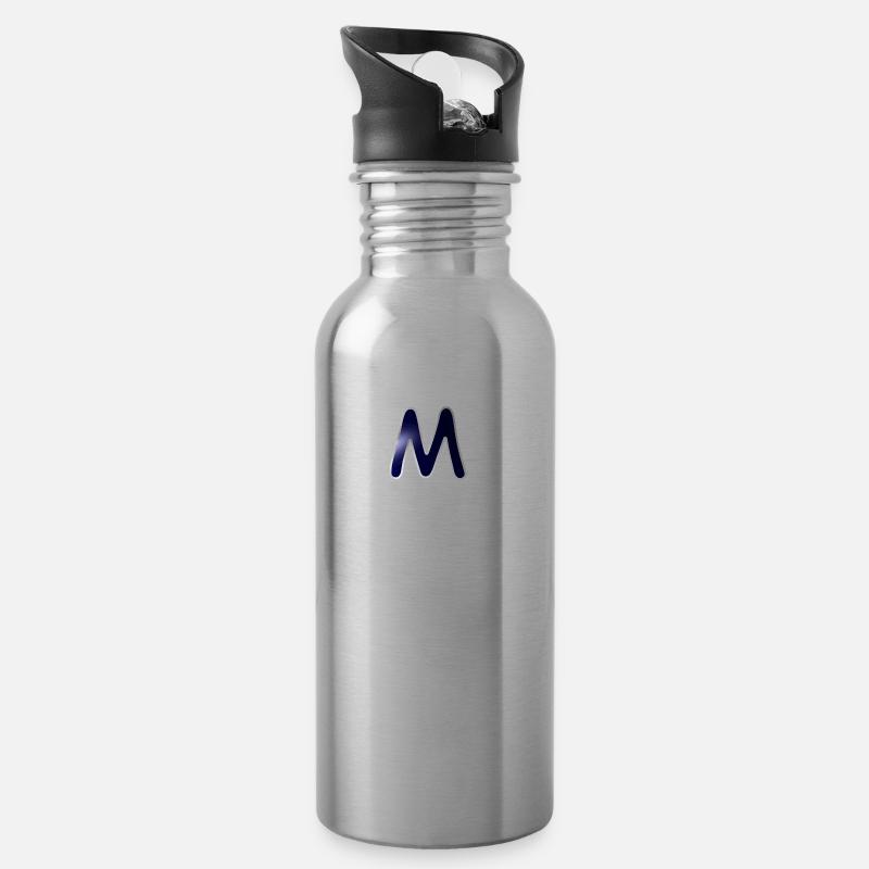 M - Trinkflasche mit integriertem Trinkhalm - Lightsilver
