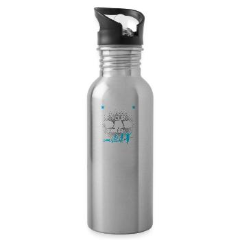 Triathlon - My dad is triathlete - Water bottle with straw - silver - Right