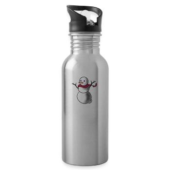 bonhomme de neige - Gourde avec paille intégrée - argent clair - Droite