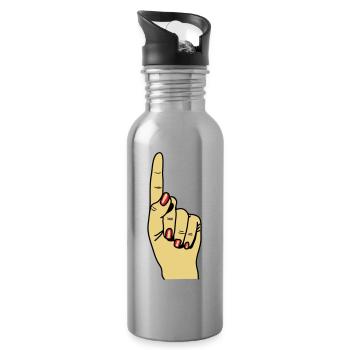 zeigefinger - Trinkflasche mit integriertem Trinkhalm - Lightsilver - Rechts