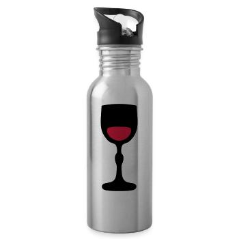 verre pied vin 202 - Gourde avec paille intégrée - argent clair - Droite