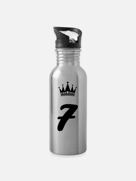 7 Couronne - Gourde avec paille intégrée - argent clair
