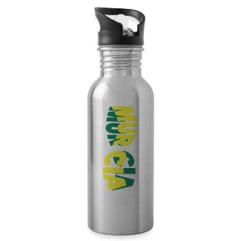 Murcia Spanien Stadt Skyline Schrift Bunt - Trinkflasche mit integriertem Trinkhalm - Lightsilver - Rechts
