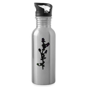 Luzerne Landwirtschaft Bio Lustig Geschenk Blüten - Trinkflasche mit integriertem Trinkhalm - Lightsilver - Rechts