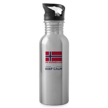 I'm norwegian We don't do that keep calm thing - Water bottle with straw - silver - Right