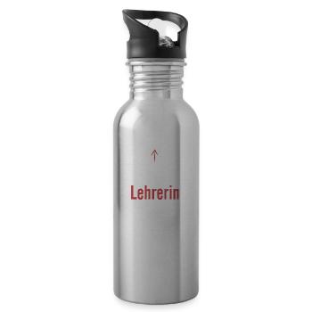 Lehrerin Schule Student - Trinkflasche mit integriertem Trinkhalm - Lightsilver - Rechts