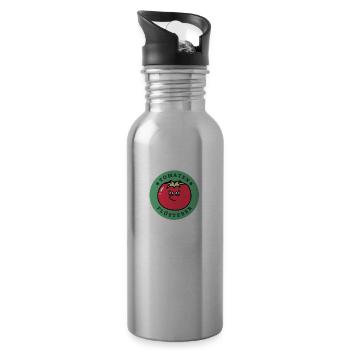 Tomaten Flüsterer - Trinkflasche mit integriertem Trinkhalm - Lightsilver - Rechts