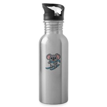 Koala-Skifahren - Trinkflasche mit integriertem Trinkhalm - Lightsilver - Rechts
