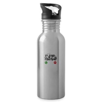 Mein betonmischer ruft an LKW Fahrer Beruf - Trinkflasche mit integriertem Trinkhalm - Lightsilver - Rechts