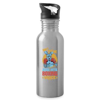 Don't Make Me Use My Boxing Voice - Trinkflasche mit integriertem Trinkhalm - Lightsilver - Rechts